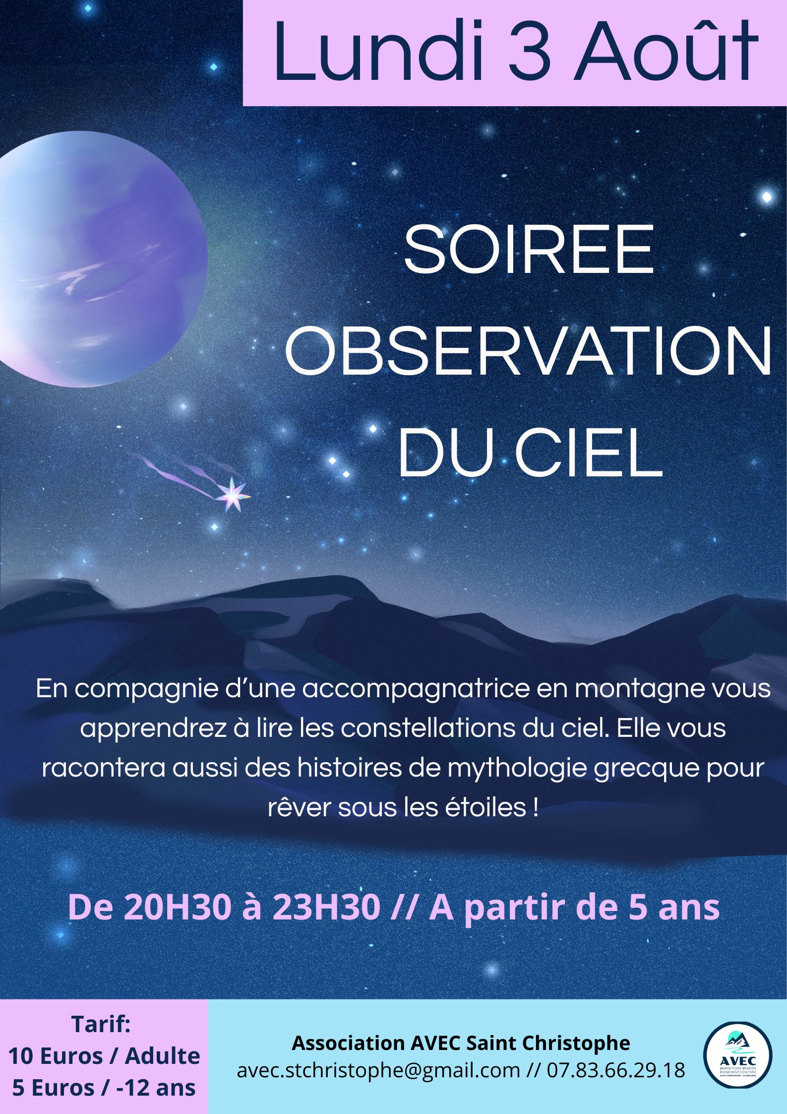 SOIREE OBSERVATION DU CIEL 