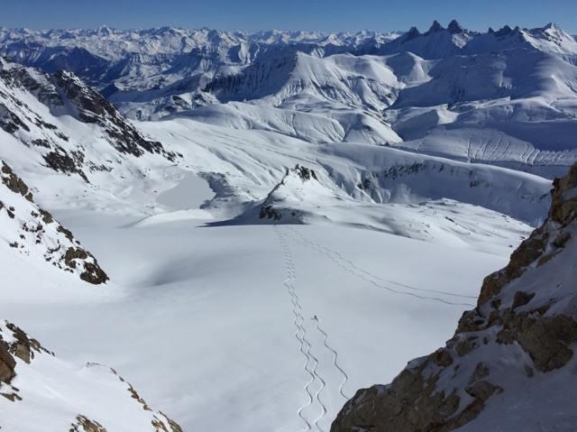 La descente du glacier du Grand Sablat ski de randonnée 